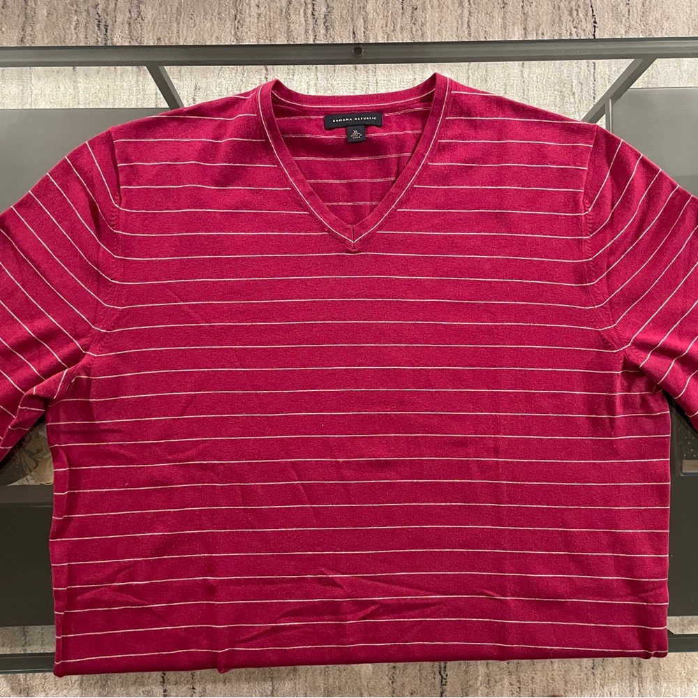Banana Republic V-Neck Striped Sweater